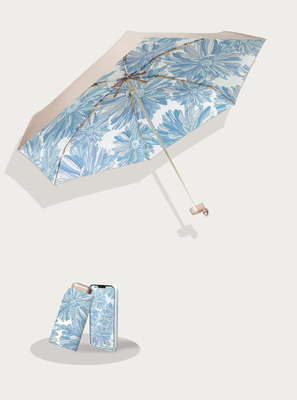 Mini guarda-chuva de titânio tudo em 1 Função 6 painéis Bolso 5 Suporte revestido com UV dobrável