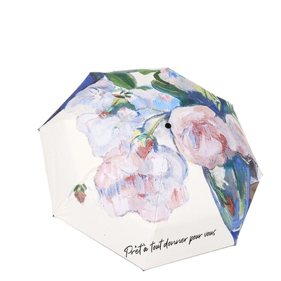 6 Mini Mini Foldable Um guarda-chuva popular com alça de ouro de champanhe e tudo em uma função