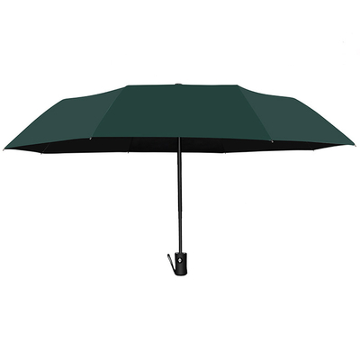 Fabricação de logotipo personalizado 3 guarda-chuva auto dobrável com proteção UV em preto 21 &quot;* 8k