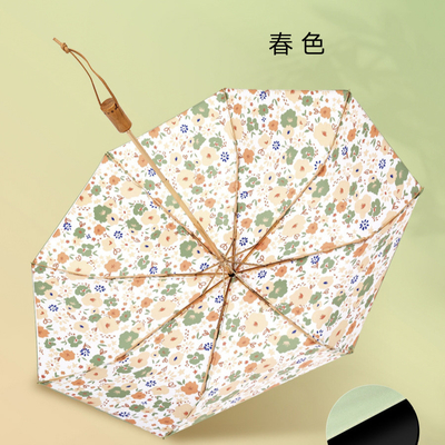 Um guarda-chuva único de protecção contra sol e chuva com um design de borracha de titânio de prata