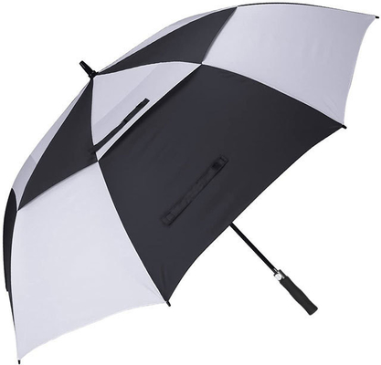 Um guarda-chuva de golfe de 190T de tecido Pongee para cobertura grande e longa em dias chuvosos