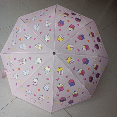 Logotipo personalizado Impresso Um guarda-chuva de tecido revestido de preto com eixo de aço
