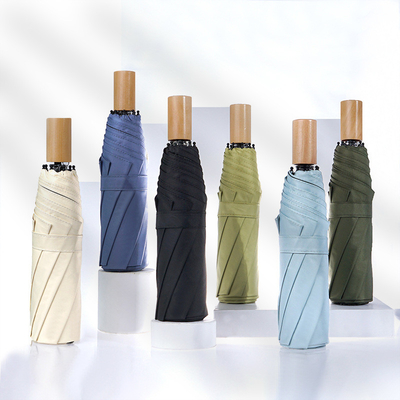 Design de alça de madeira guarda-chuva publicitária personalizável estilo minimalista guarda-chuva dupla