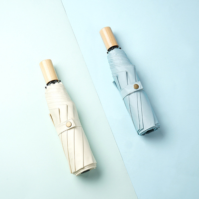 Design de alça de madeira guarda-chuva publicitária personalizável estilo minimalista guarda-chuva dupla