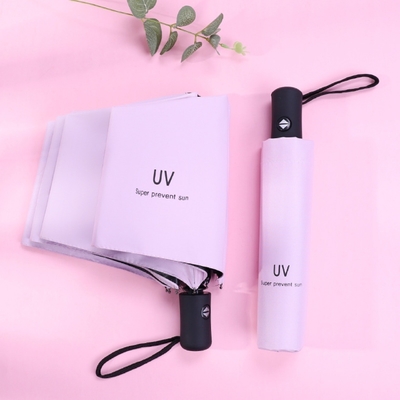 Logotipo personalizado impresso totalmente automático 3 guarda-chuva minimalista dobrável para publicidade