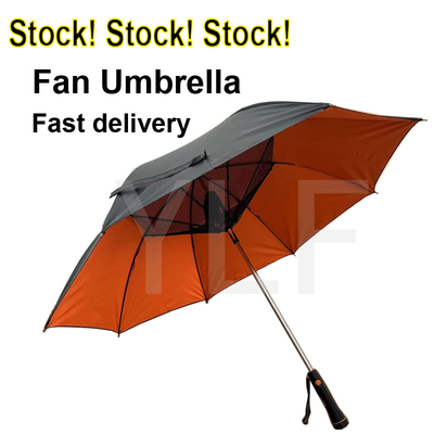 Mercado Popular Fano Verão Guarda-chuva UV-Resistente Água Ventolador Guarda-chuva 41 In Dia Outdoor Solar Guarda-chuva Ventolador Guarda-chuva