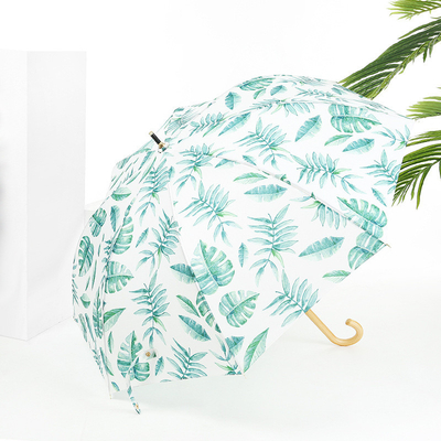 Fresco Design Folha Cereja Madeira Manopla Direita guarda-chuva Automática Aberta Impermeável guarda-chuva Moda