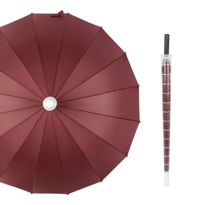 Logotipo personalizado de cores sólidas de design múltiplo Impresso Guarda-chuva grande e reta com caixa à prova d'água Guarda-chuva exterior