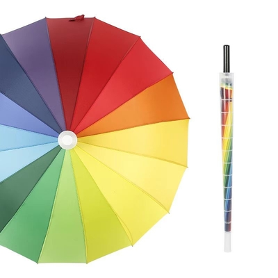 Logotipo personalizado de cores sólidas de design múltiplo Impresso Guarda-chuva grande e reta com caixa à prova d'água Guarda-chuva exterior